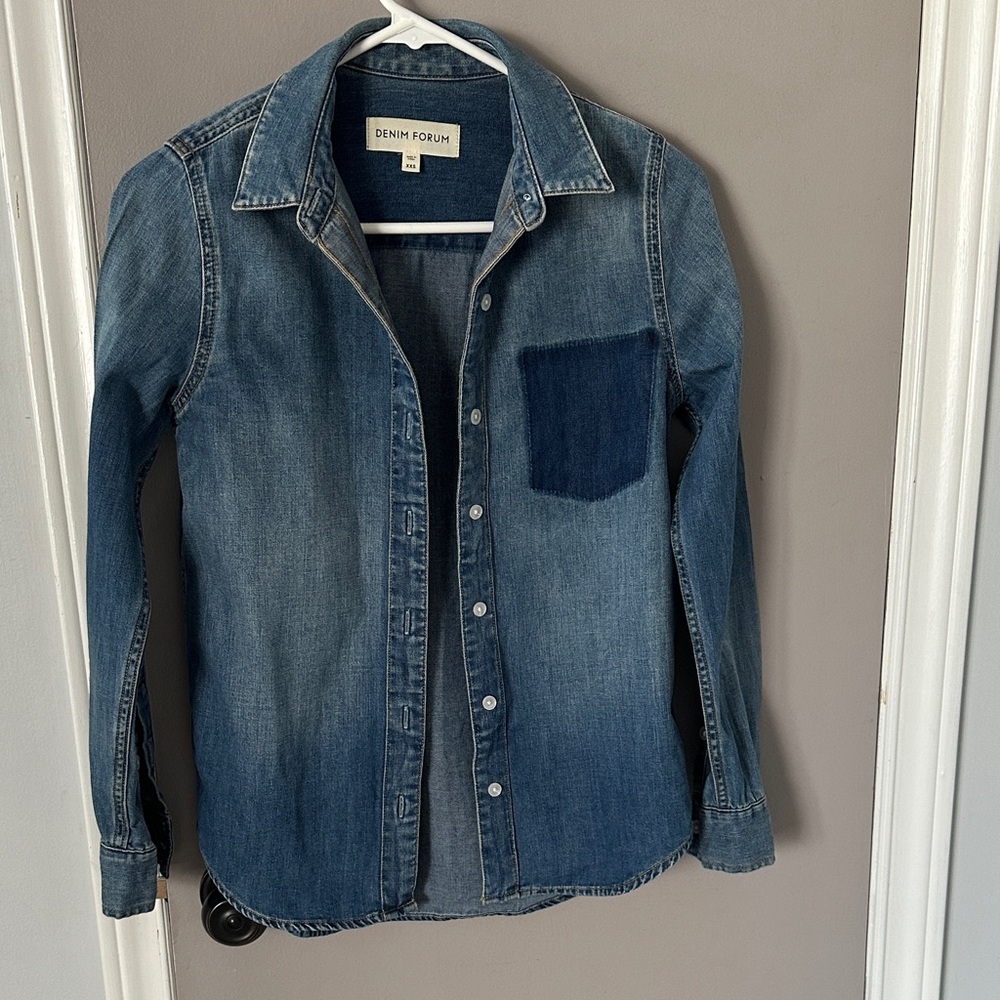 Denim Forum Indigo Button-Up Shirt like new